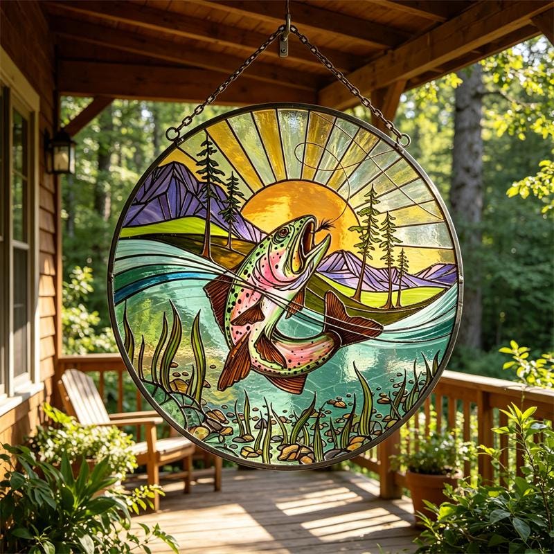 Trout Glass Suncatcher