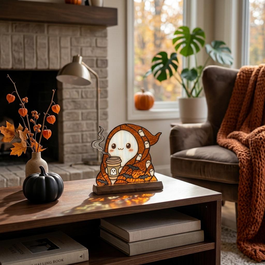 Coffee Ghost Glass Decor