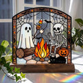 Skeleton Campfire Glass Decor