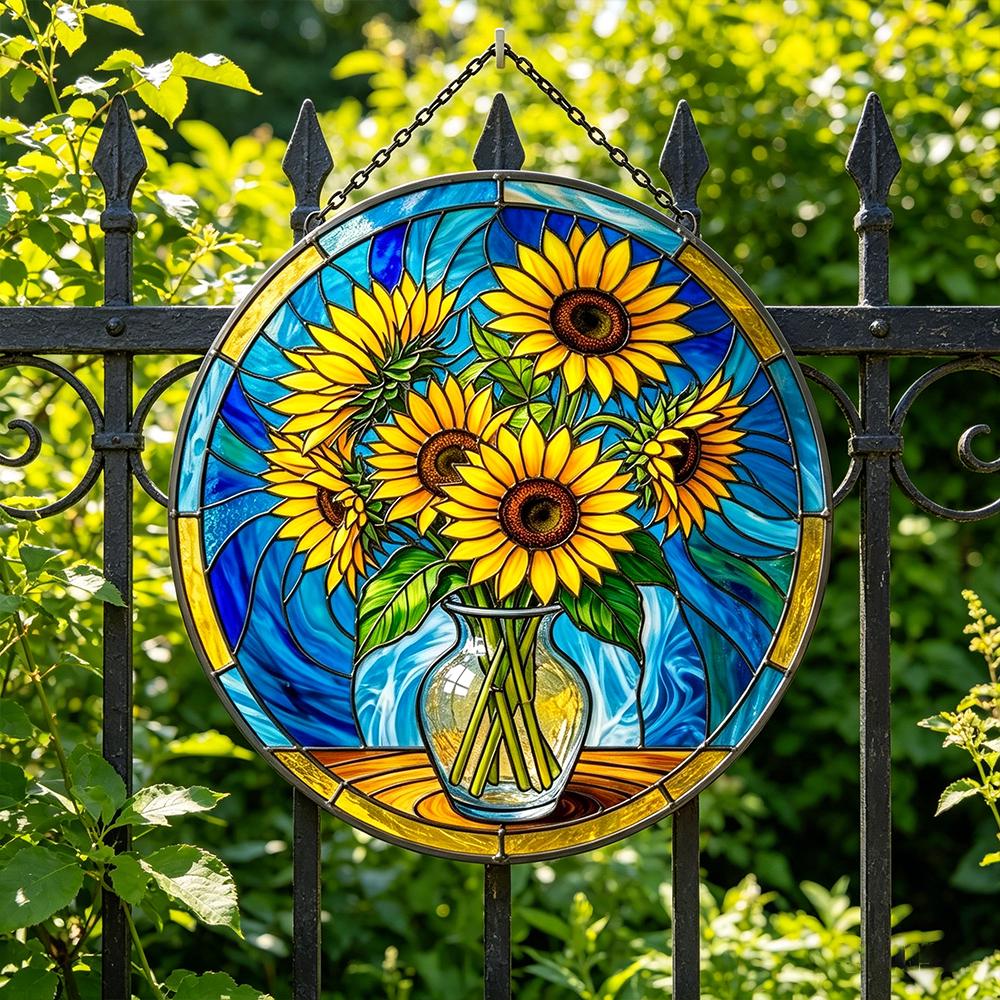 Sunflower Bouquet Glass Art