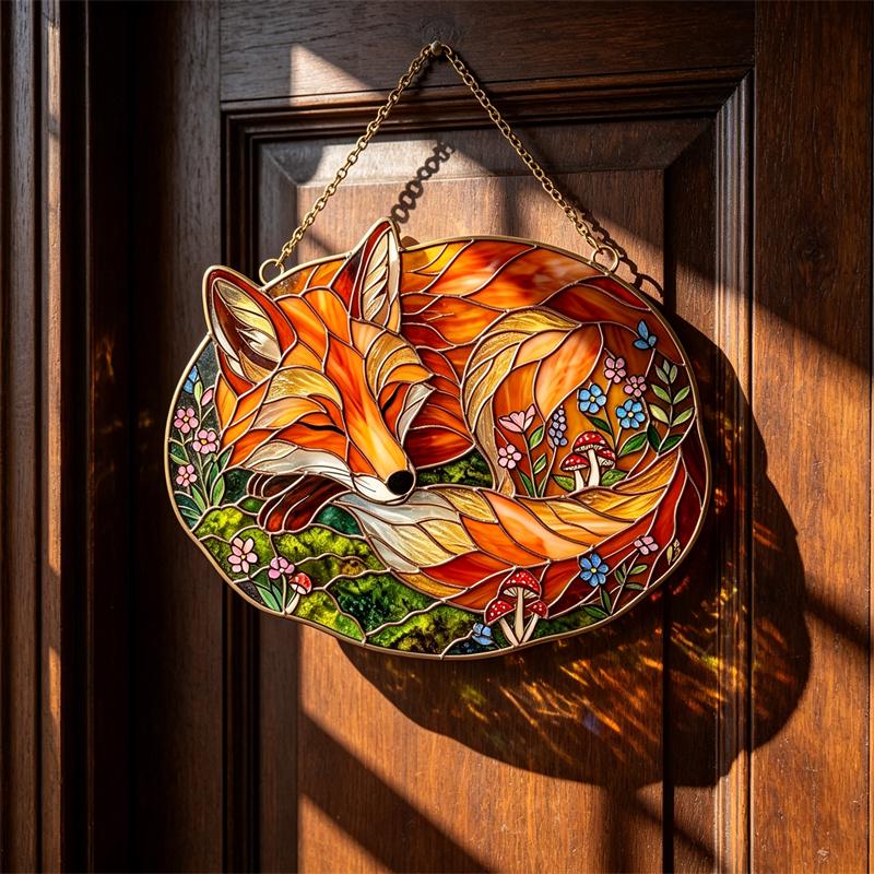 Fox Glass Wall Hanging