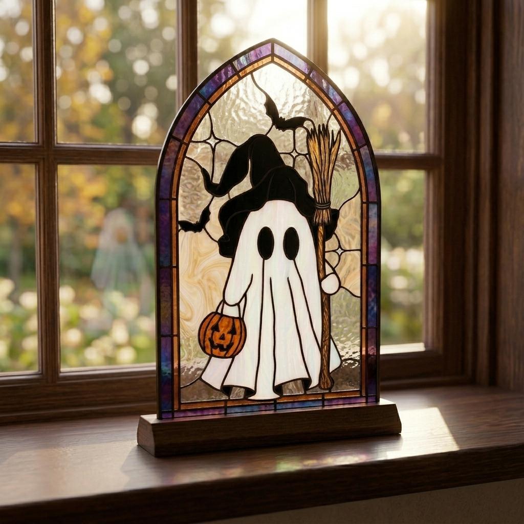 Gothic Arch Ghost Glass Decor