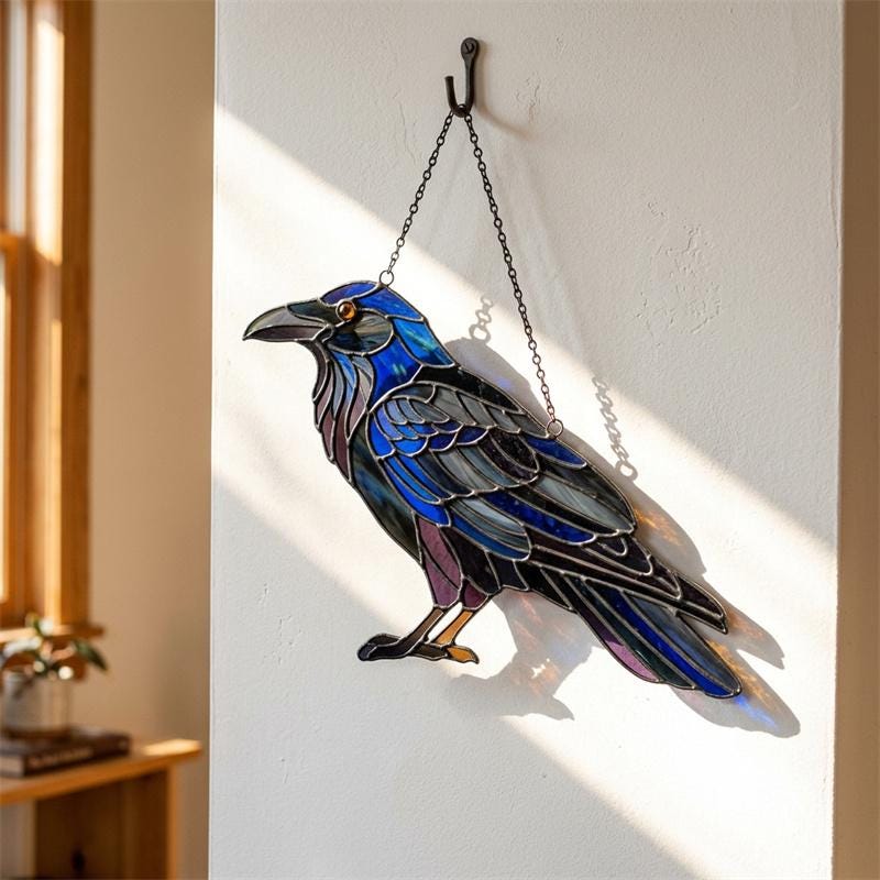 Raven Glass Suncatcher