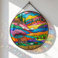 Countryside Landscape Glass Suncatcher
