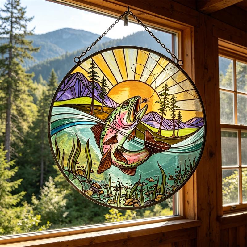 Trout Glass Suncatcher