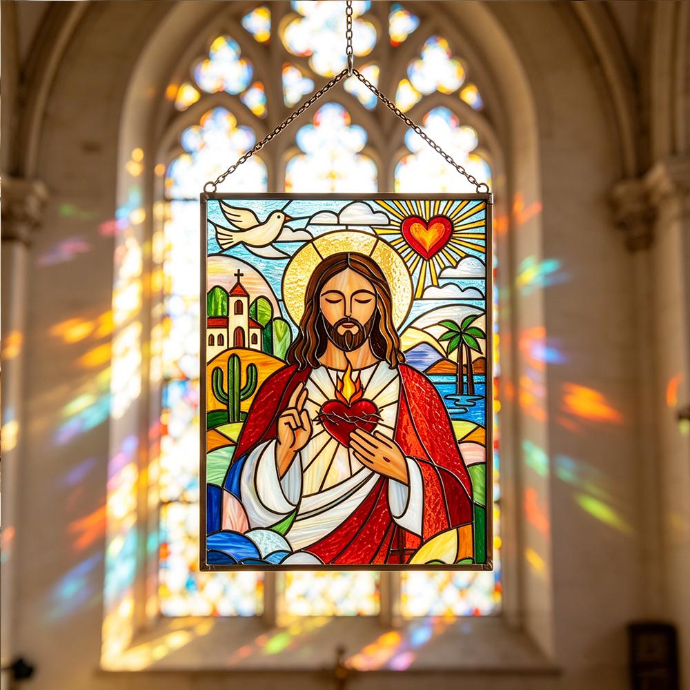 Sacred Heart Glass Art