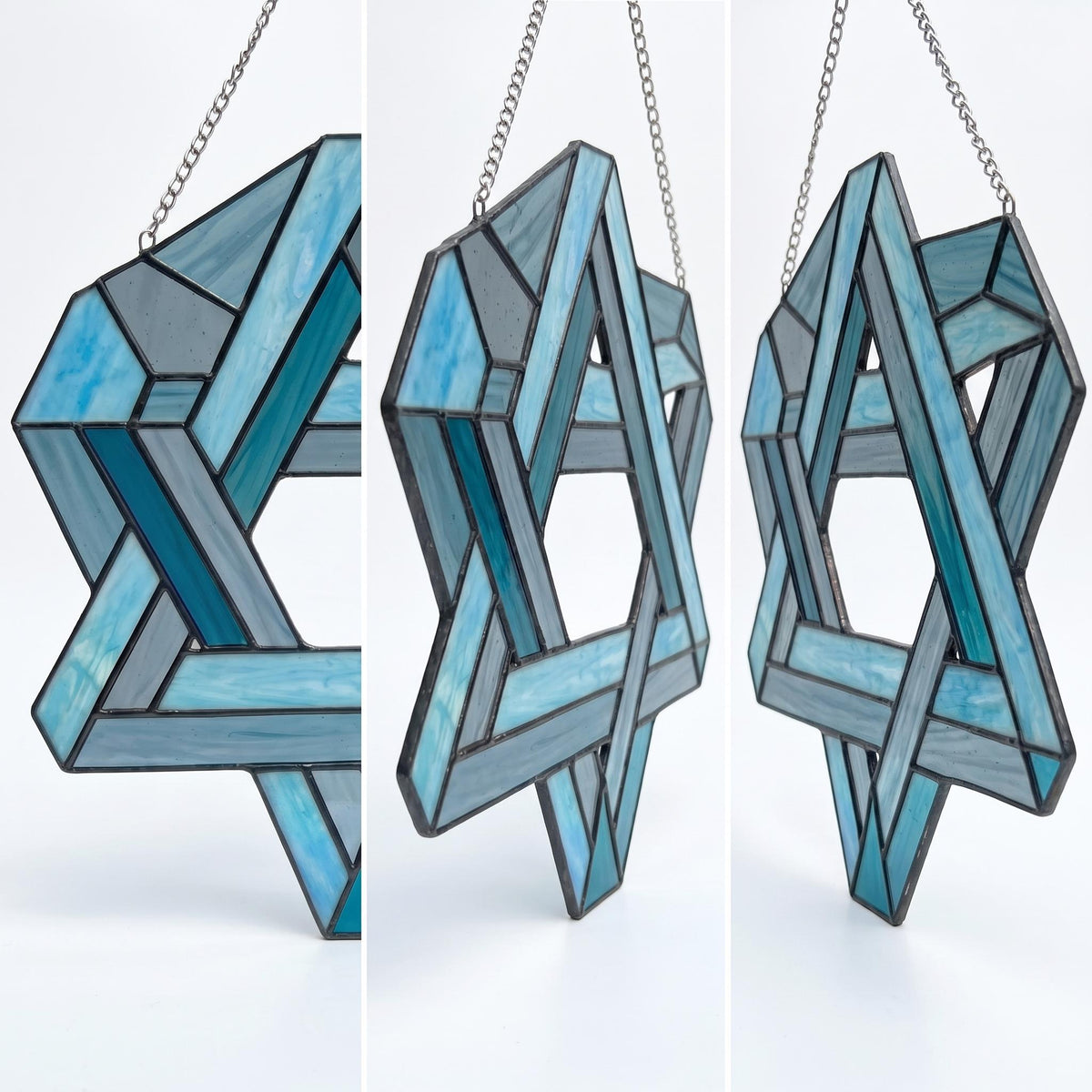 Blue Optical Illusion Glass Suncatcher