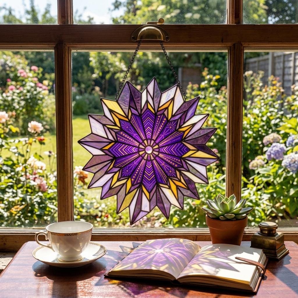 Bee-Eye Flower Glass Suncatcher