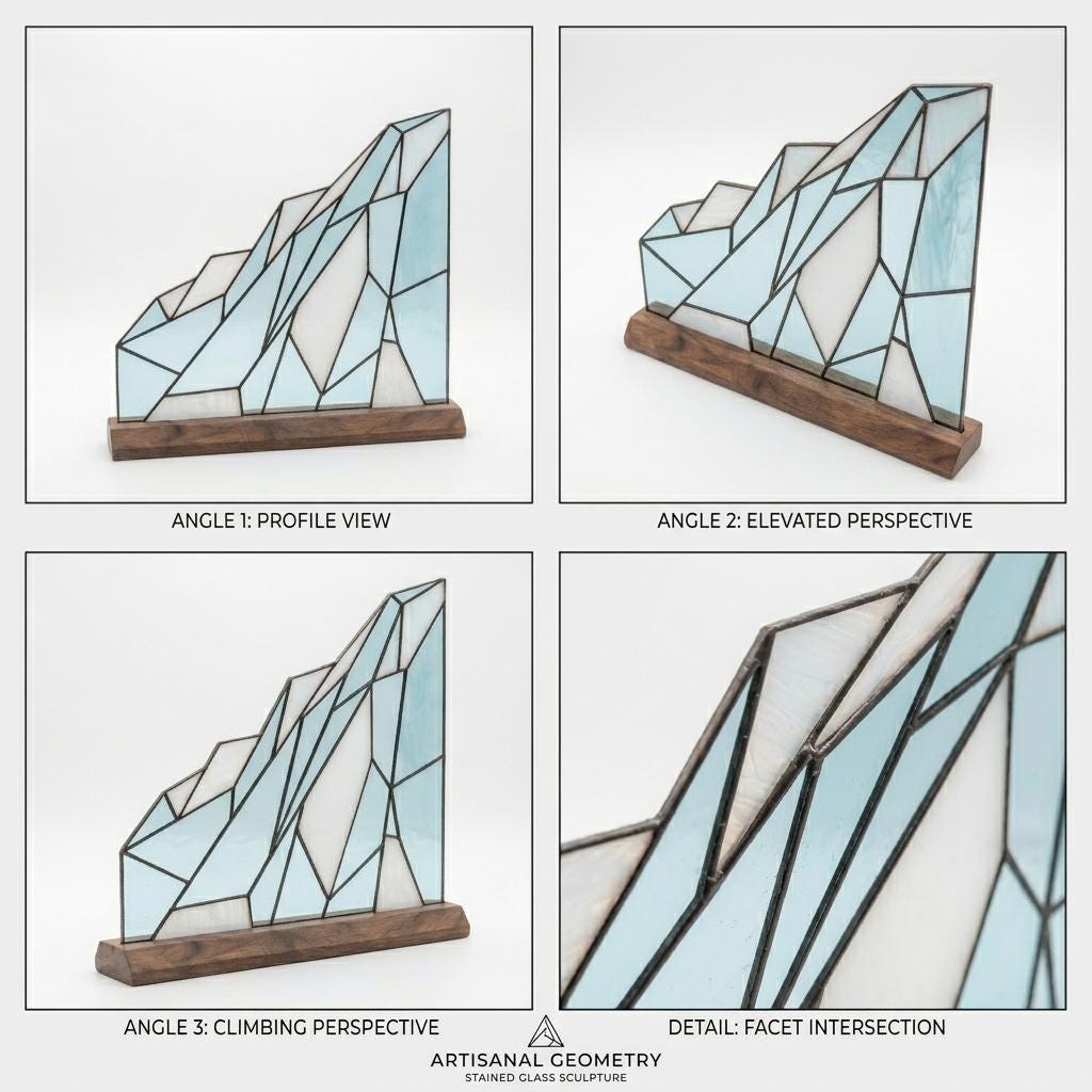 Geometric Glacier Glass Decor