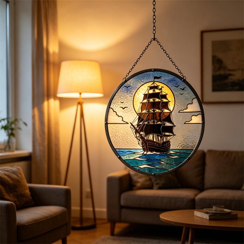 Sailing Ship Glass Suncatcher