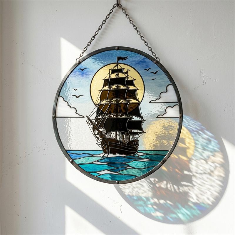 Sailing Ship Glass Suncatcher