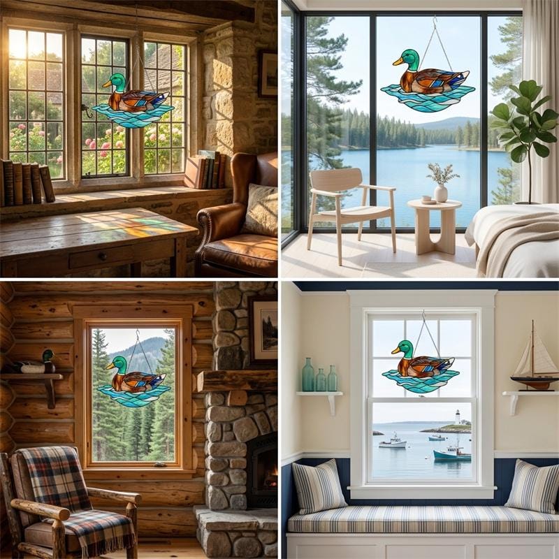 Mallard Duck Glass Suncatcher