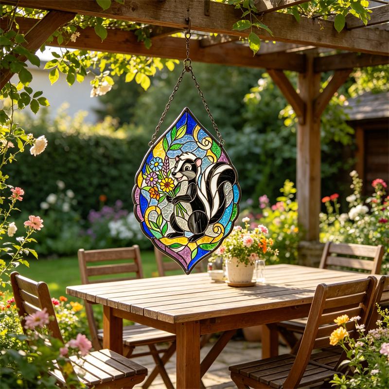 Skunk Glass Suncatcher