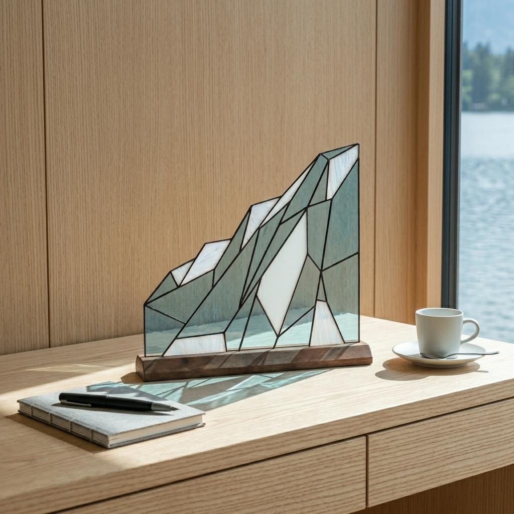 Geometric Glacier Glass Decor
