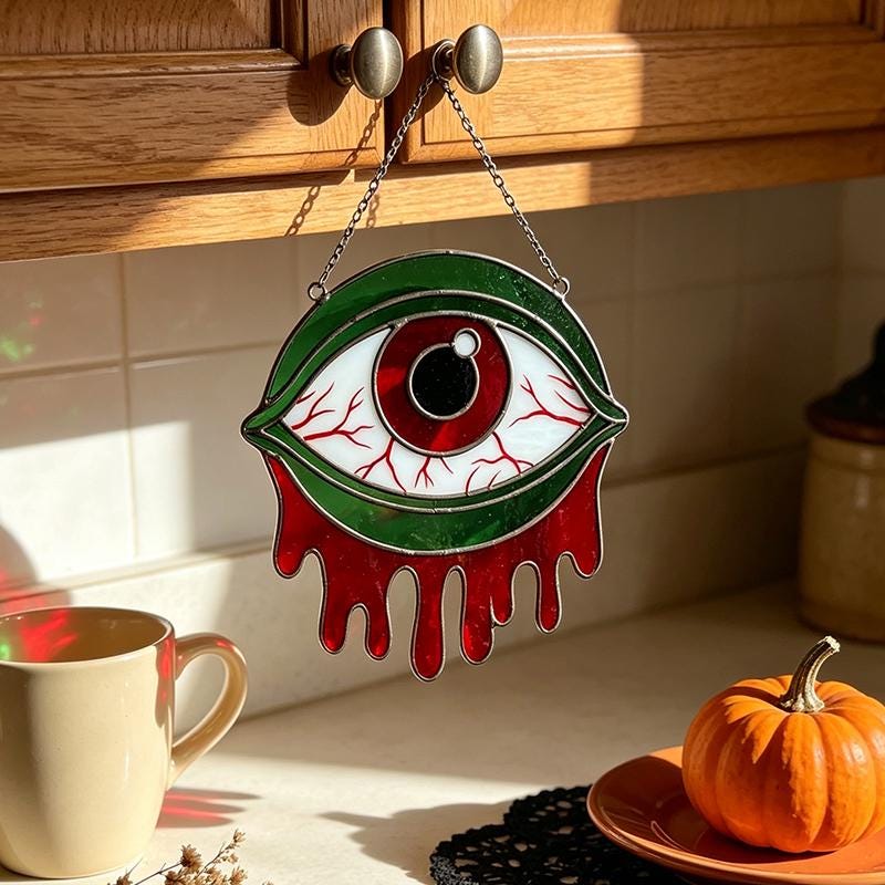 Gothic Dripping Eye Glass Suncatcher