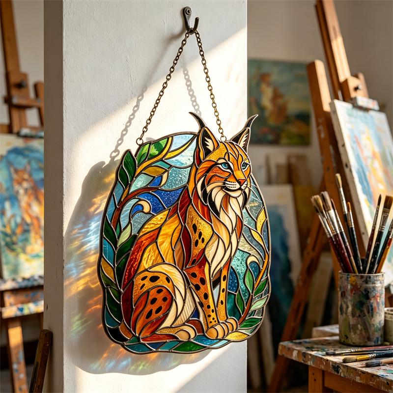 Lynx Glass Suncatcher