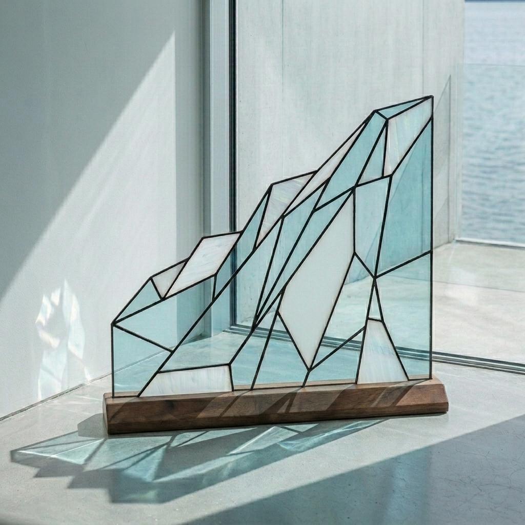 Geometric Glacier Glass Decor