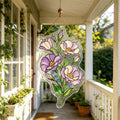 Purple Lisianthus Glass Suncatcher