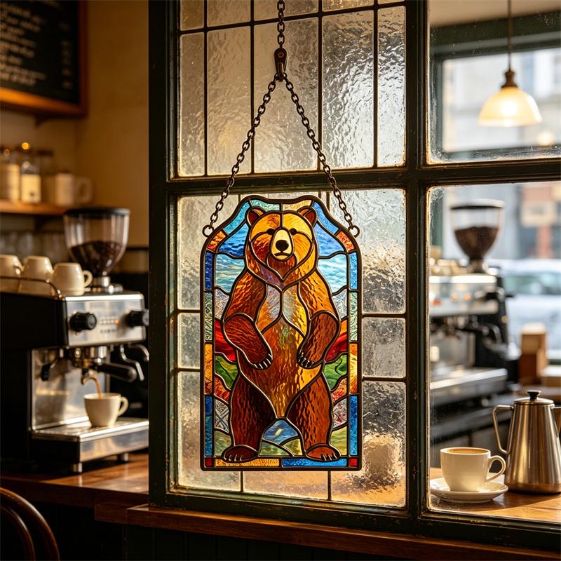 Bear Glass Wall Hanging