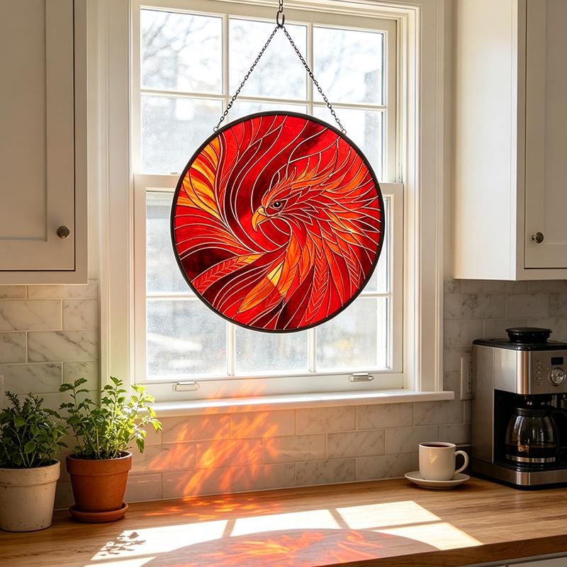 Phoenix Glass Suncatcher