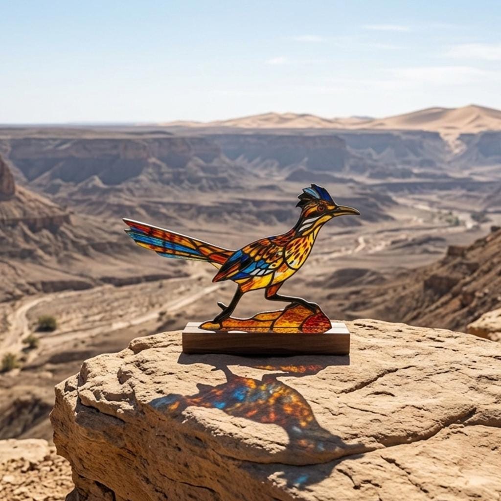 Roadrunner Glass Suncatcher