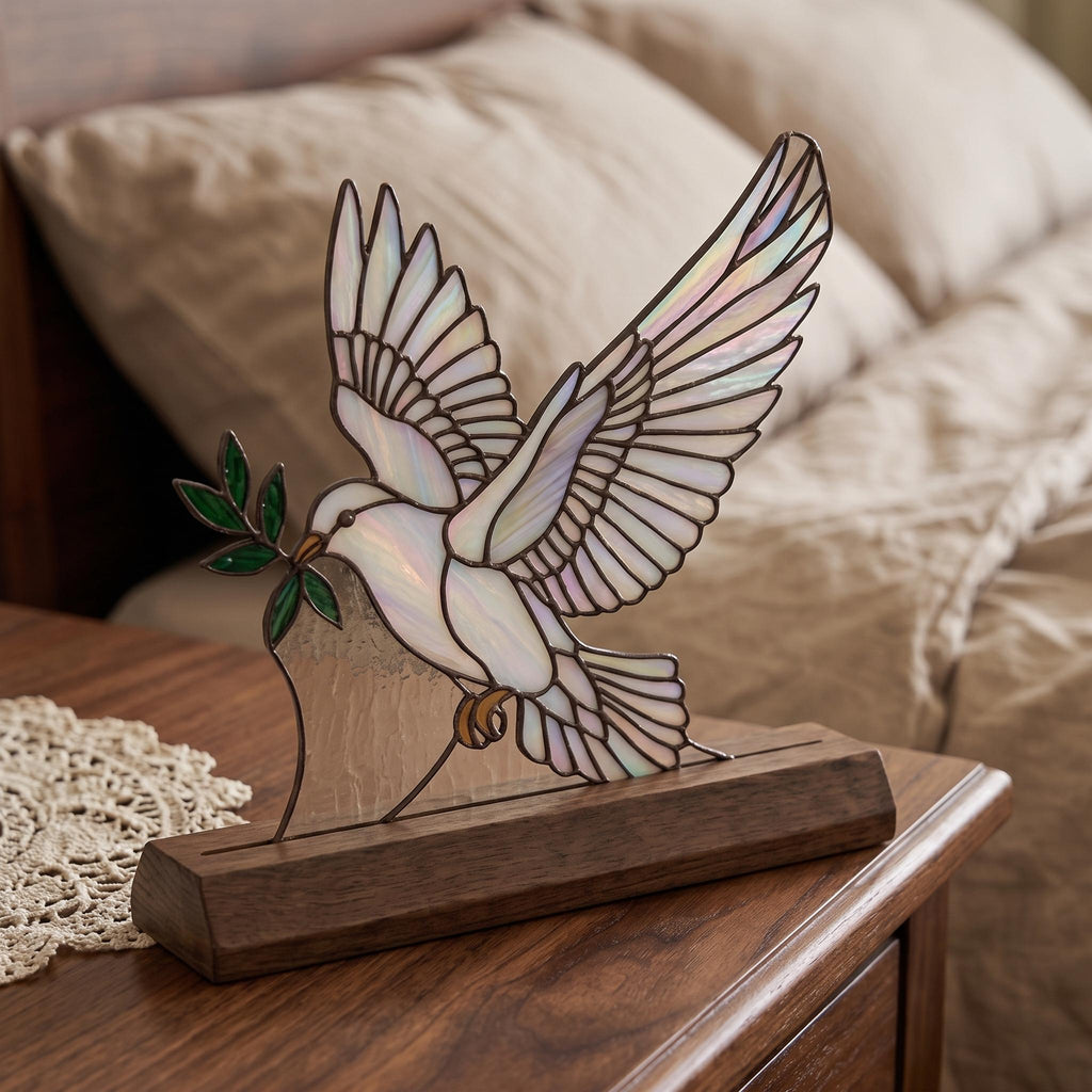 Peace Dove Glass Decor