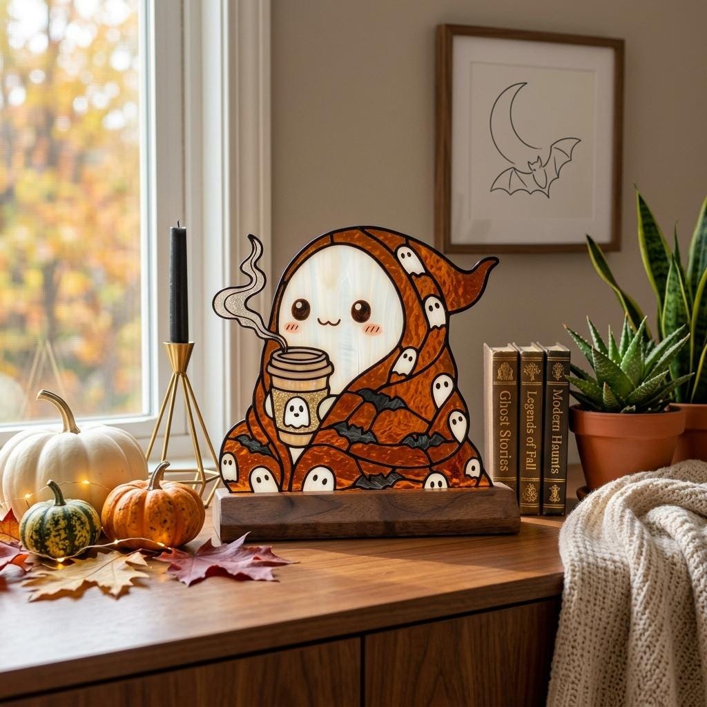 Coffee Ghost Glass Decor