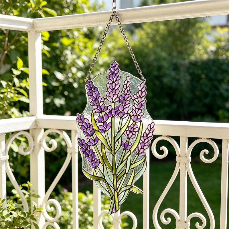 Lavender Glass Suncatcher