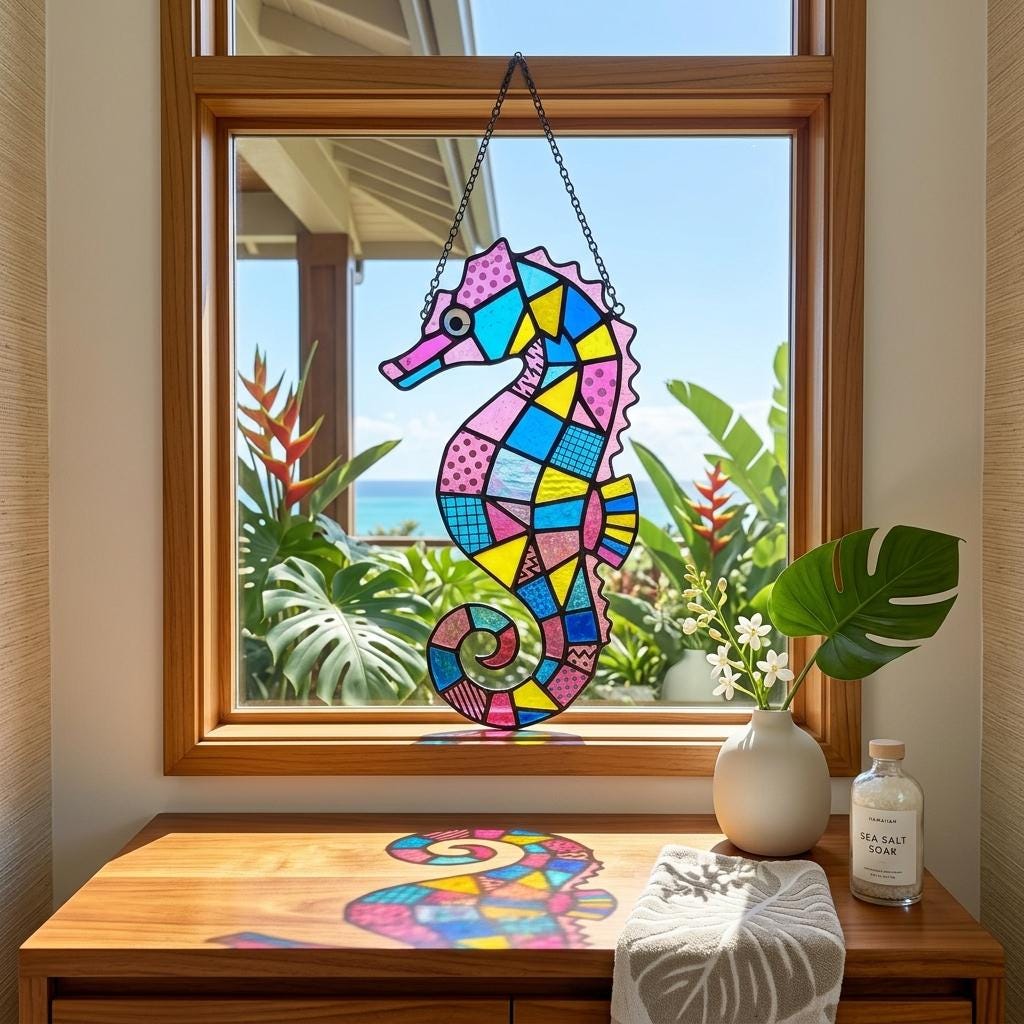 Seahorse Glass Suncatcher