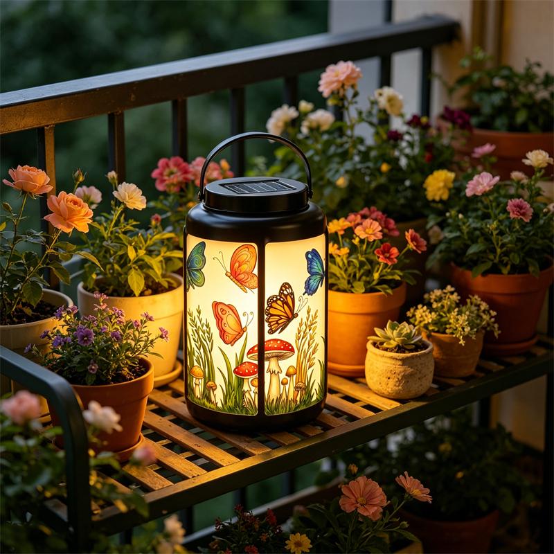Butterfly and Mushroom Solar Lantern