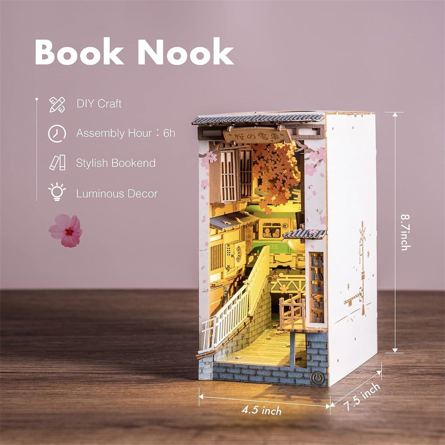 Sakura Tram DIY Book Nook Hand-assembled Book Corner