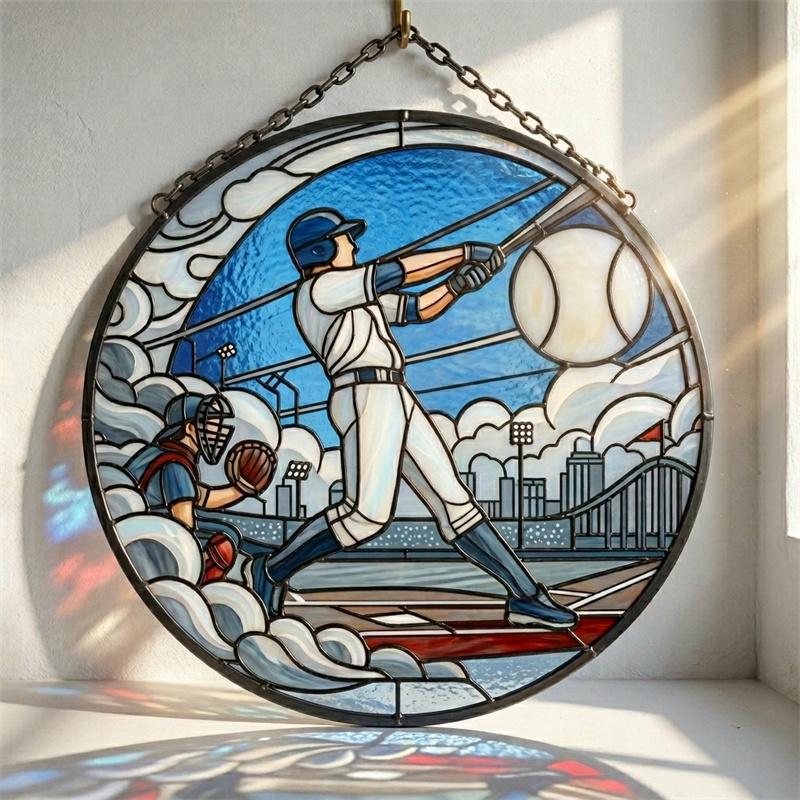 Baseball Batter Glass Art