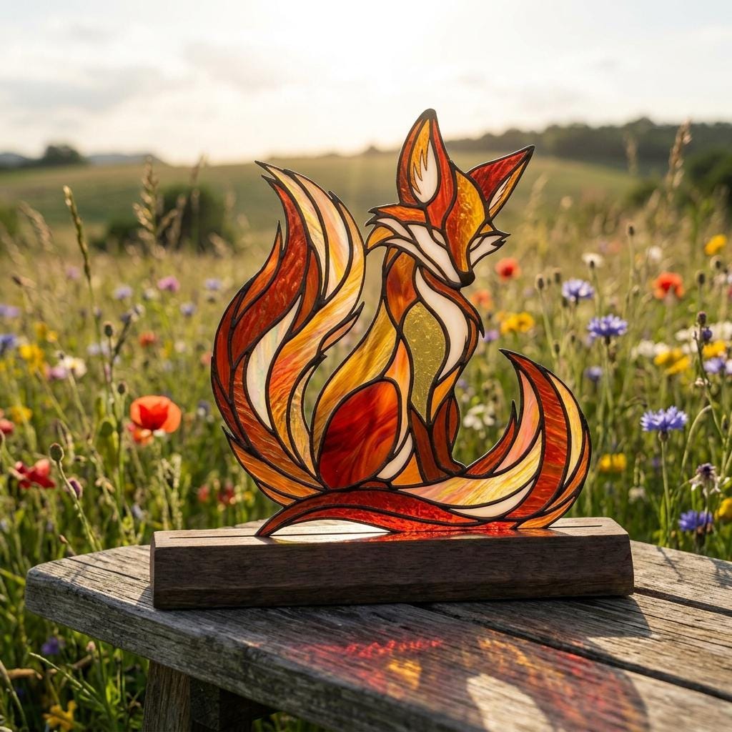 Kitsune Fox Glass Decor