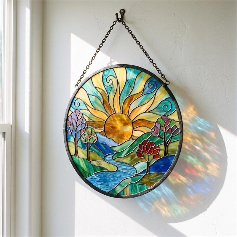 Sunrise Landscape Glass Suncatcher