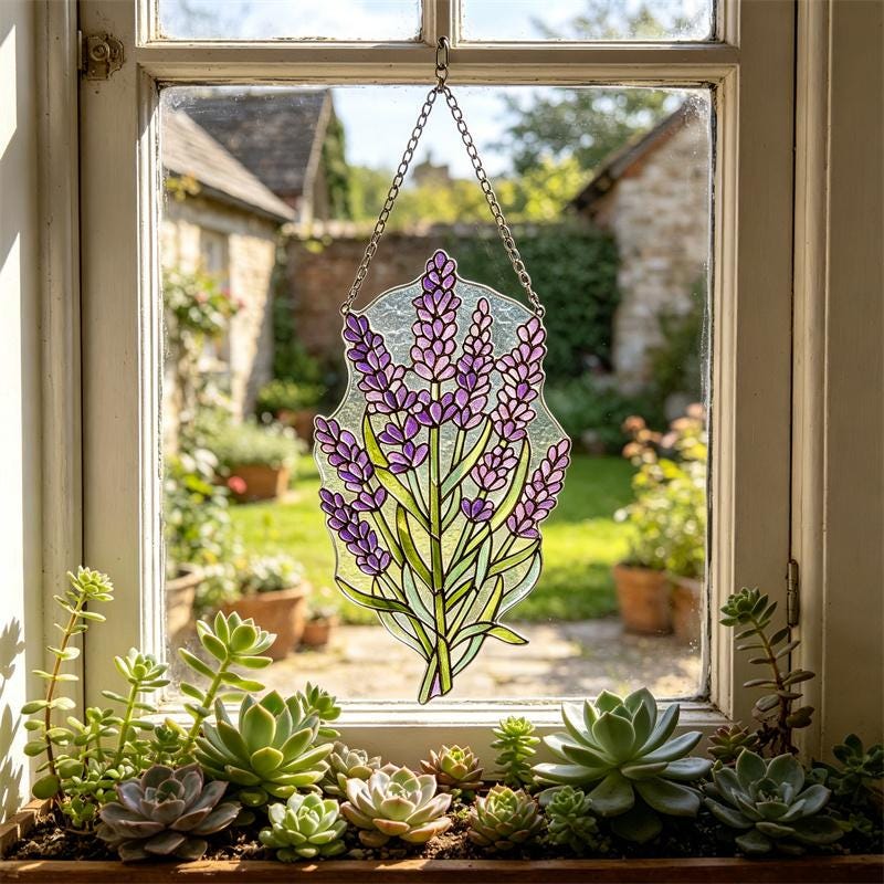Lavender Glass Suncatcher
