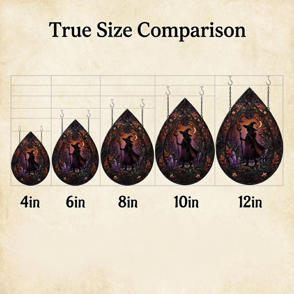 Celestial Witch Glass Suncatcher