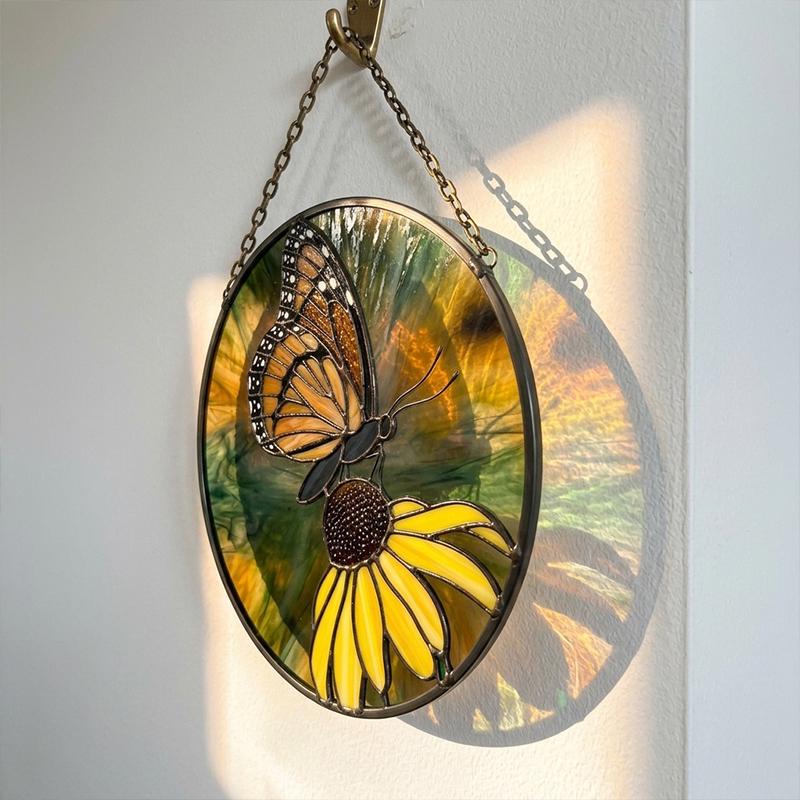 Monarch Butterfly Glass Suncatcher