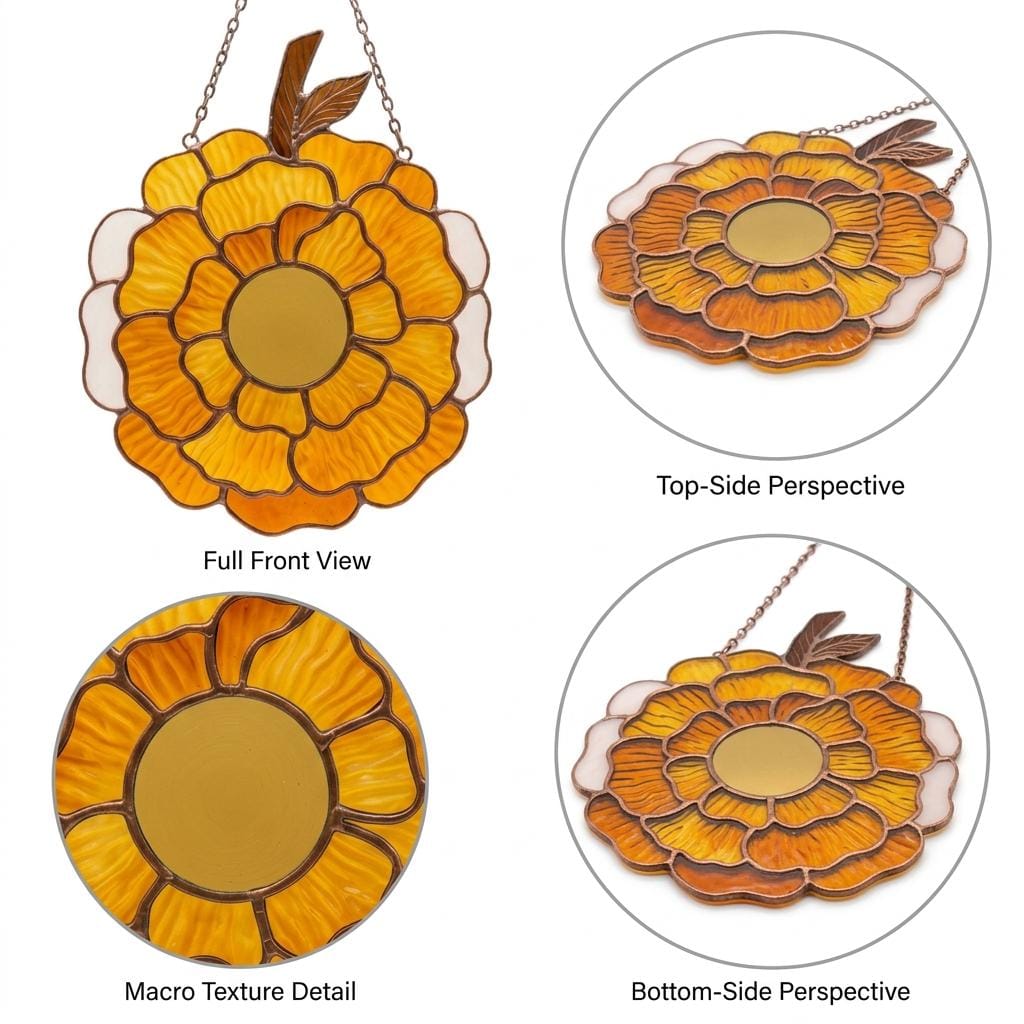 Marigold Pumpkin Glass Suncatcher