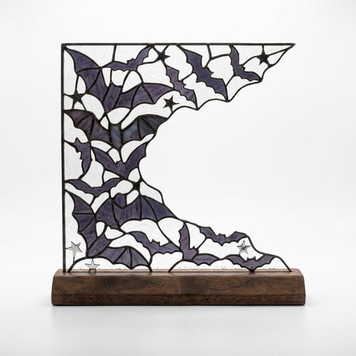 Bat Swarm Glass Decor