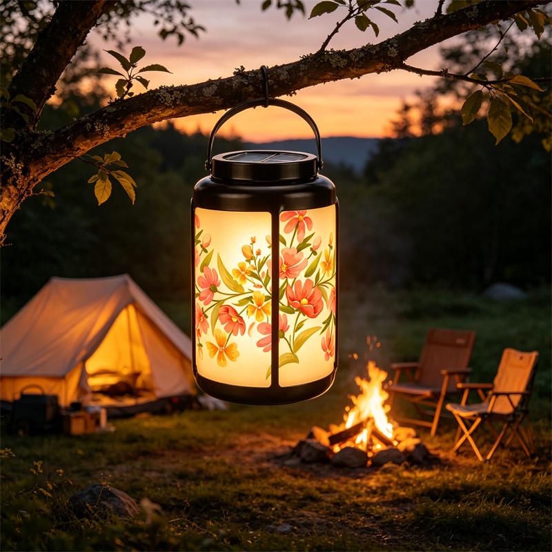 Floral Patio Solar Lantern