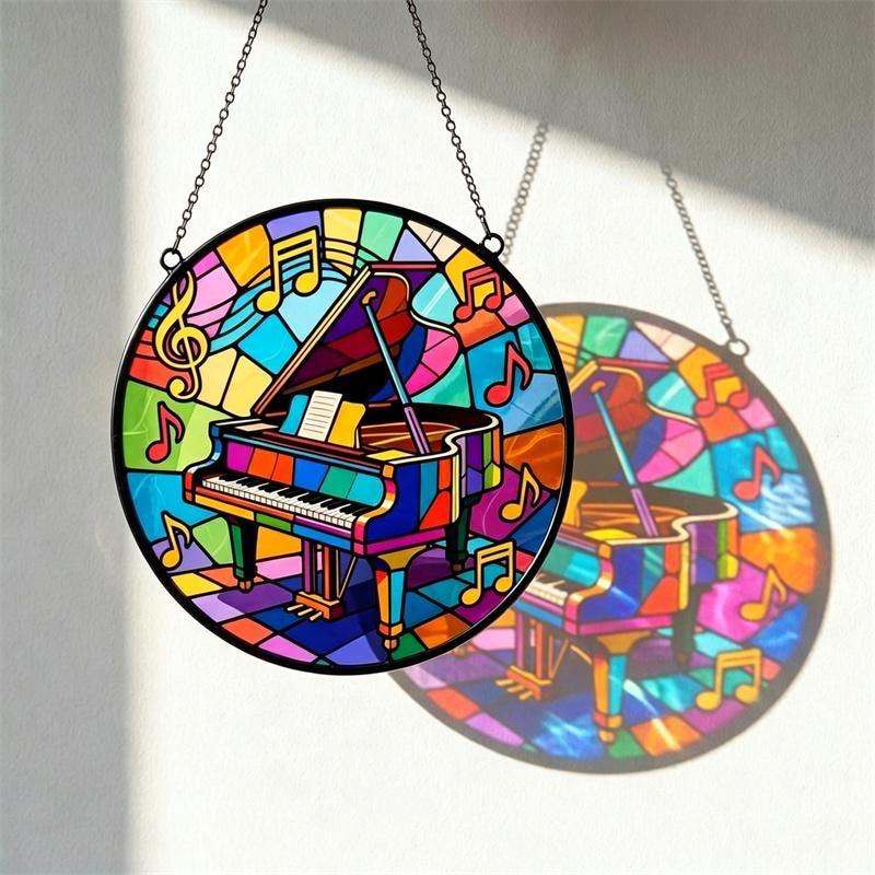 Piano Glass Suncatcher