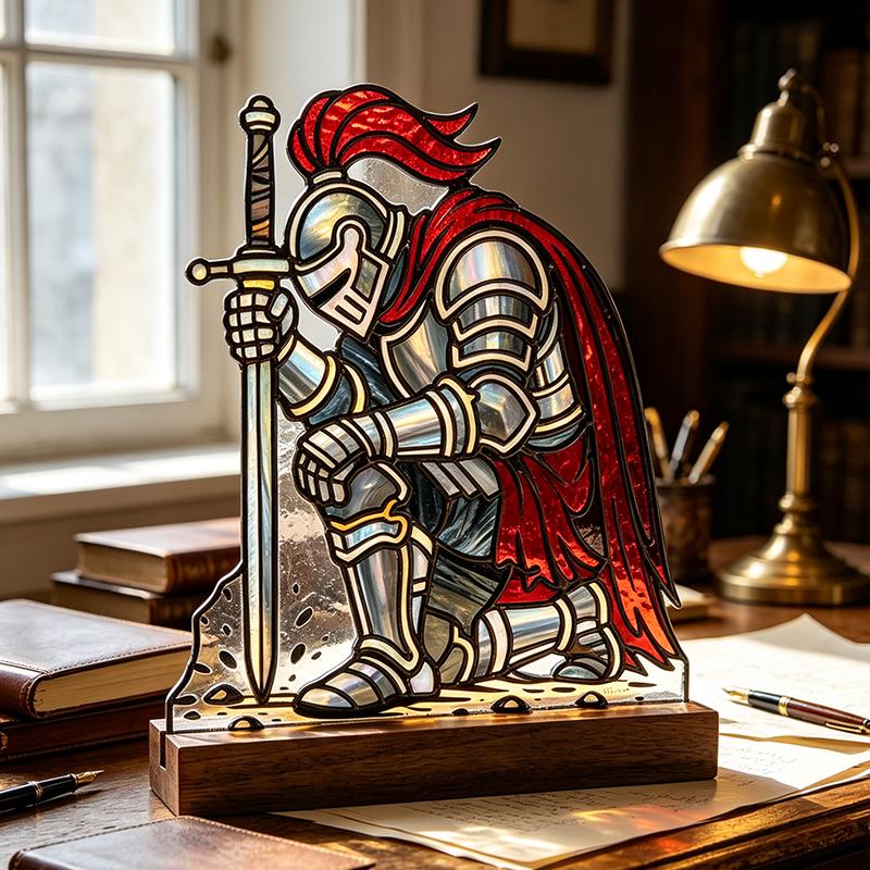 Medieval Knight Glass Art
