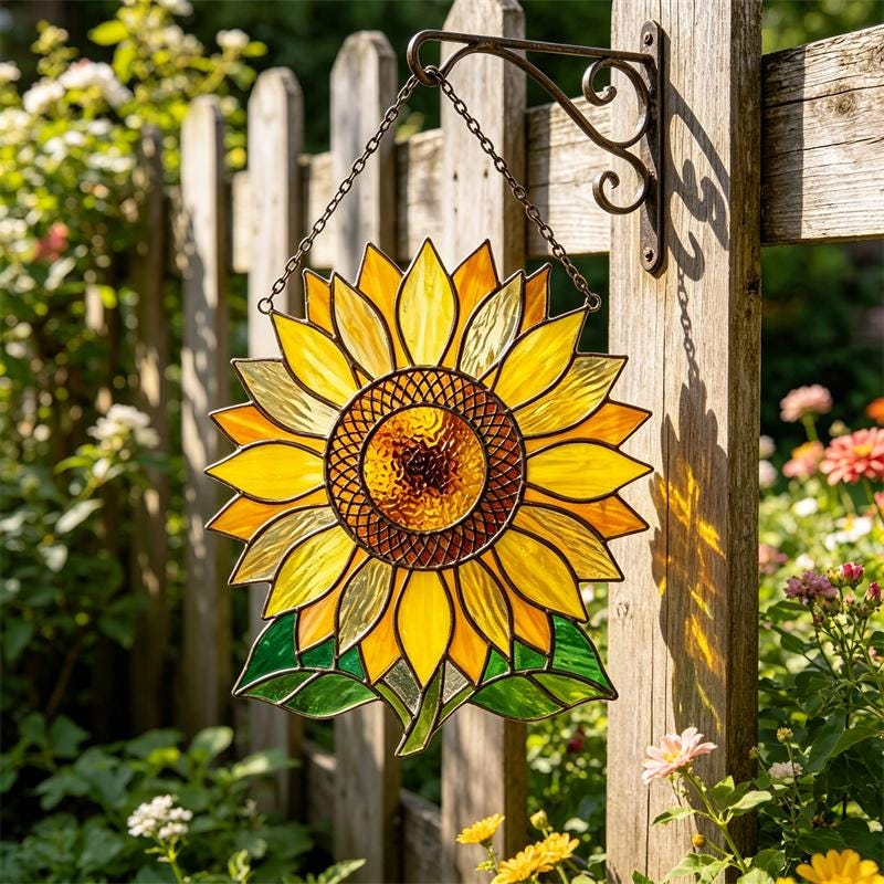 Sunflower Glass Suncatcher