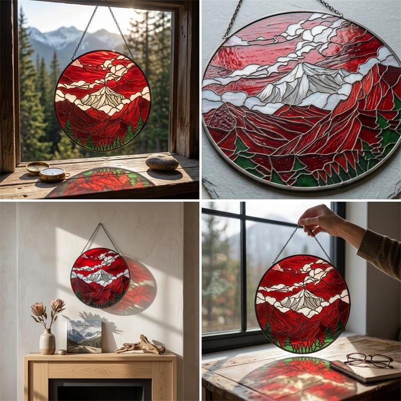 Red Mountain Glass Suncatcher