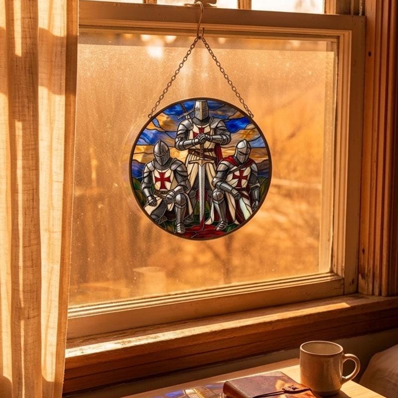Templar Knights Glass Suncatcher