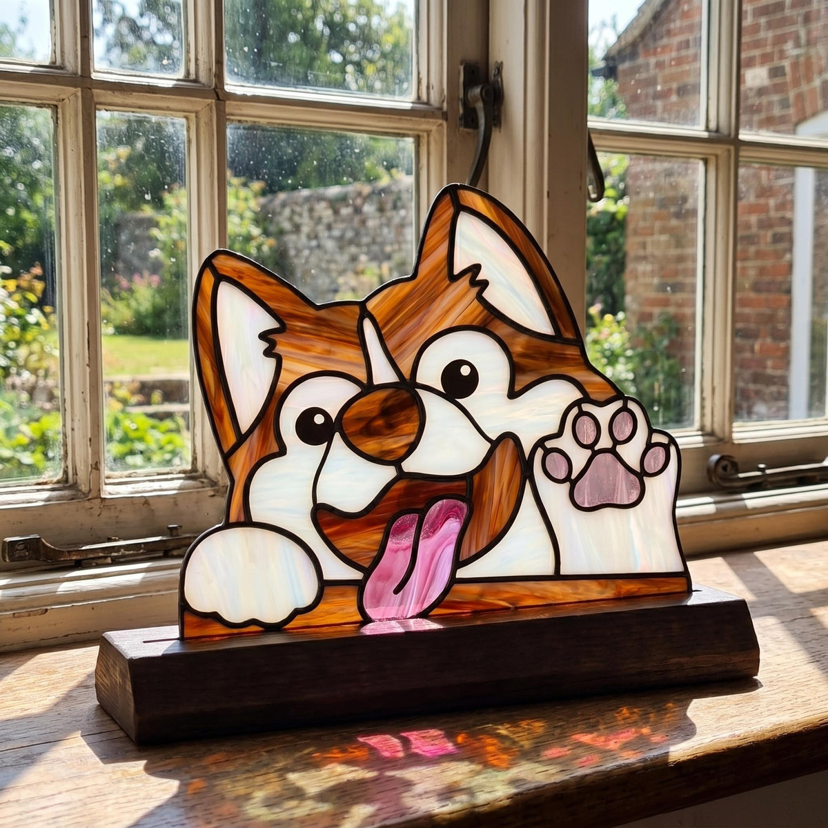 Waving Puppy Glass Decor
