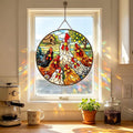 Chicken Family Glass Suncatcher
