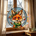Christmas Fox Glass Suncatcher