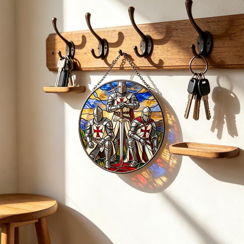 Templar Knights Glass Suncatcher