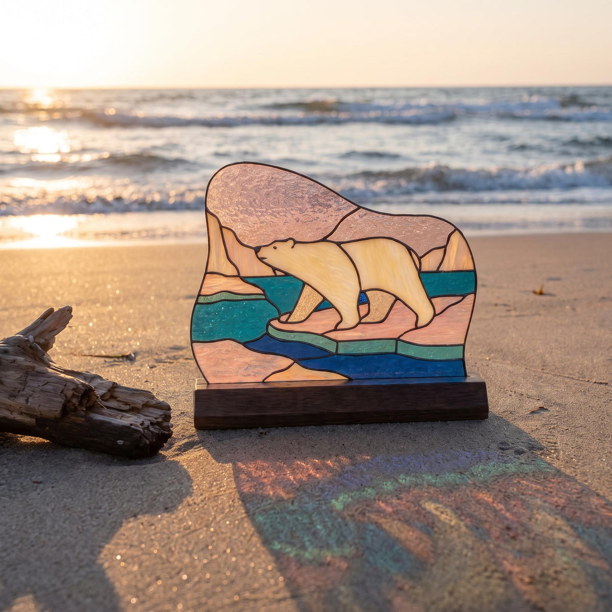 Polar Bear Glass Decor